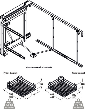 Hafele SO Corner 900/1000mm RH Chrome Wire - view 2