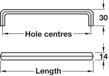 Tarvos Pull Handle Zinc Alloy Graphite 128mm Fixing Centres - view 2