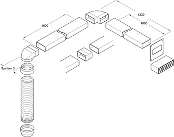 Manrose 125mm Airbrick Duct Set 3m Wht - view 2