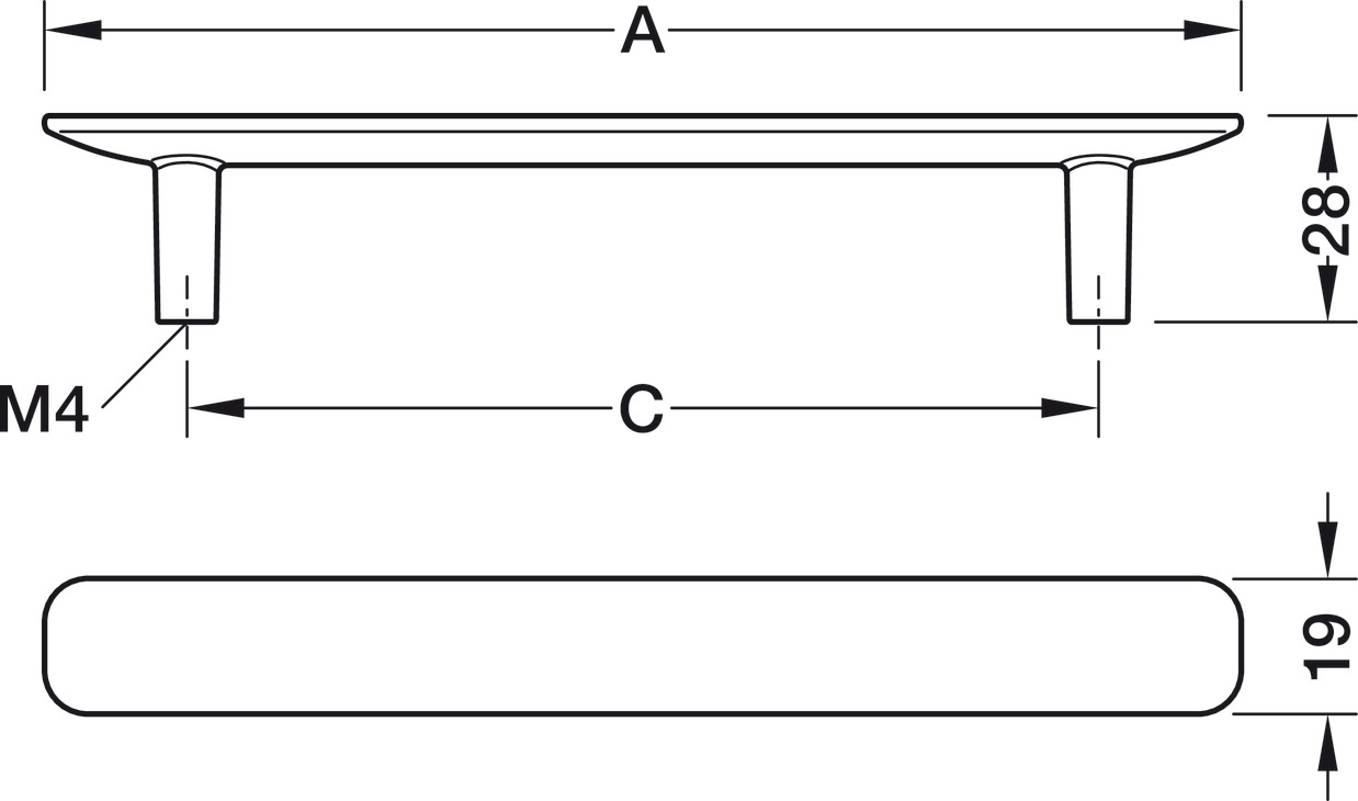 Ashton Pull Handle Zinc Alloy Graphite Col 160mm Fixing Centres - view 3