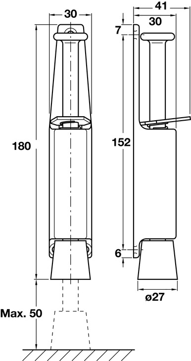 Startec Door Holder 180mm 40kg Zinc Alloy/Steel/Rub - view 4