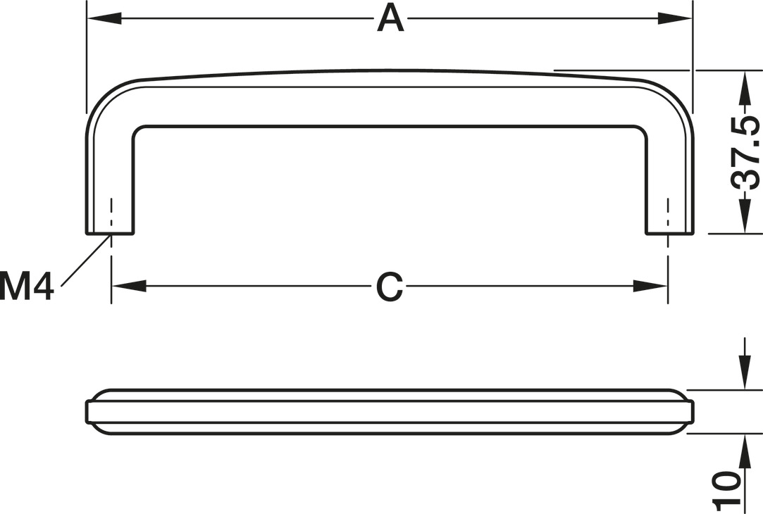 Mohawk Pull Handle Zinc Alloy Bru Gld 160mm Fixing Centres - view 3