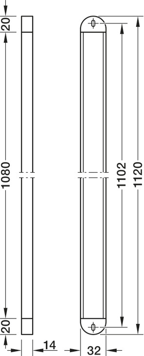 Wall Rail f Shoe Rack 1120x31.5x14mm Chrome - view 4