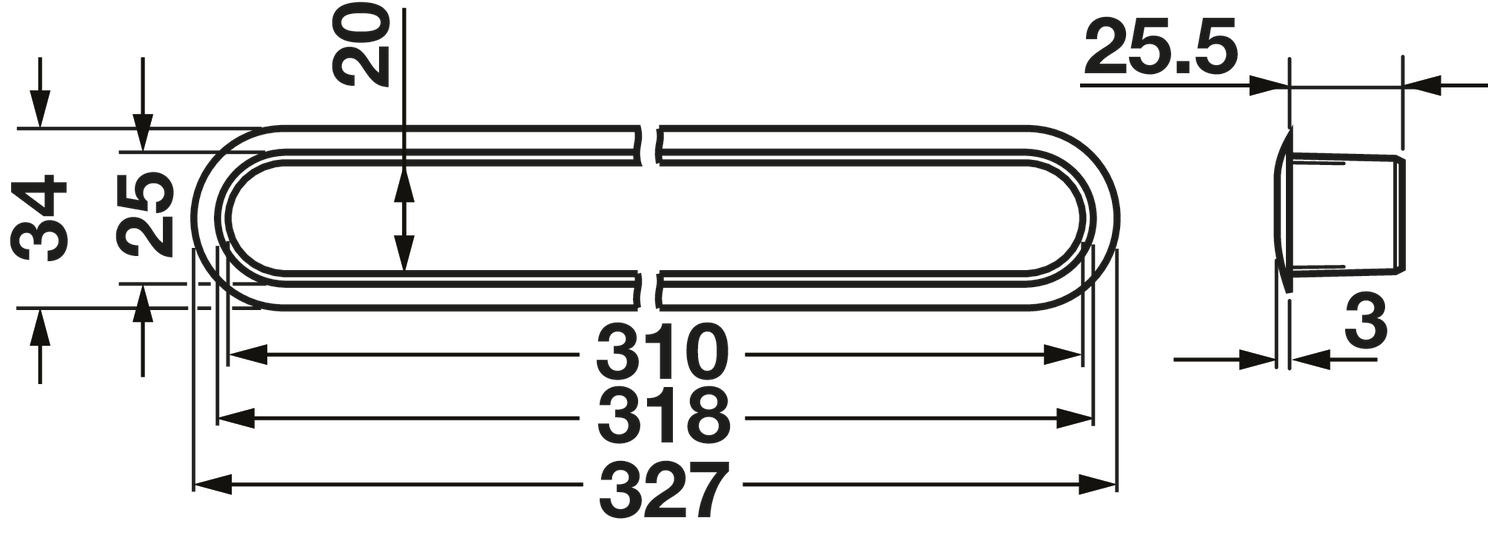 Paper Guide Slot Liner 318x25mm Plastic Black - view 4