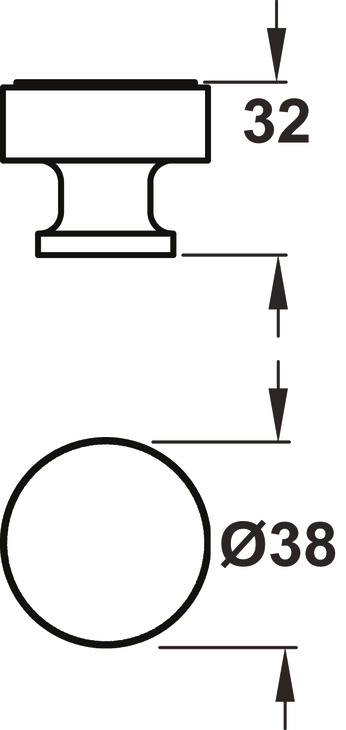 Hendrix Knurl Brs Round Knob D38mm AB - view 3