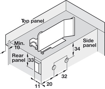Scarpi-4 Cabinet Hanger LH Screw Fix SZP - view 3