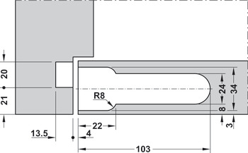 CIR Concealed Mortice Hinge Set Flush Dr - view 4