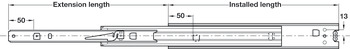 3320-50 BB Drawer Runner Full 59kg 450mm Bright Zinc Plated - view 2
