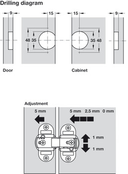 180D Hinge 13mm for Folding Drs SF Zinc Alloy NP - view 4