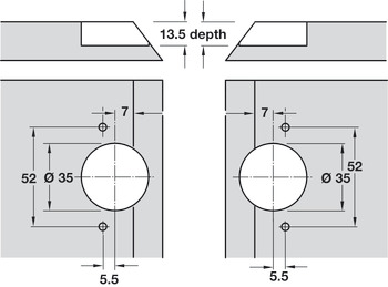 Mitred Flap Hinge 120D for 22.5D App - view 4