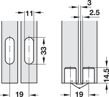 180D Concealed Hinge 33mm UH Brs/Plastic Brw - view 3
