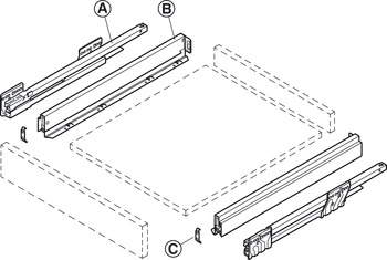 NPS Drawer Set w SC 40kg 63/450mm Stn - view 3