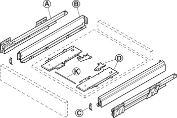 NPS Drawer Set w SC 40kg 63/450mm Stn - view 4