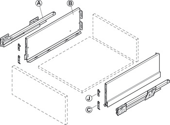 NPS Drawer Set w SC 40kg 186/450mm Silver x20 - view 5