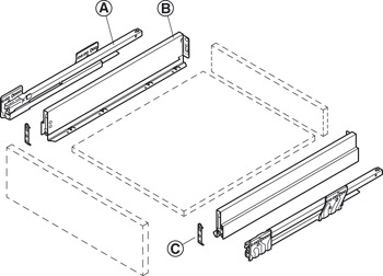 NPS Drawer Set w SC 40kg 90/450mm Stn x20 - view 4