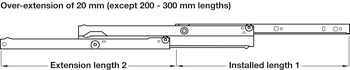 Roller Drawer Runner Base Full 50kg 200mm Wht - view 5