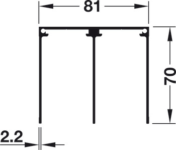 Aluflex 80 Top Track Dbl+SC SF 2.0m SAA - view 2