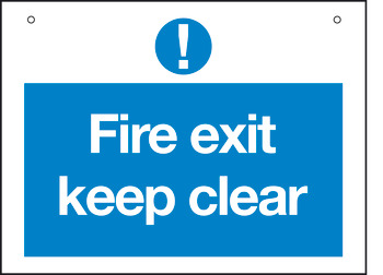 Sign 400x300mm-Fire escape keep clear - view 2