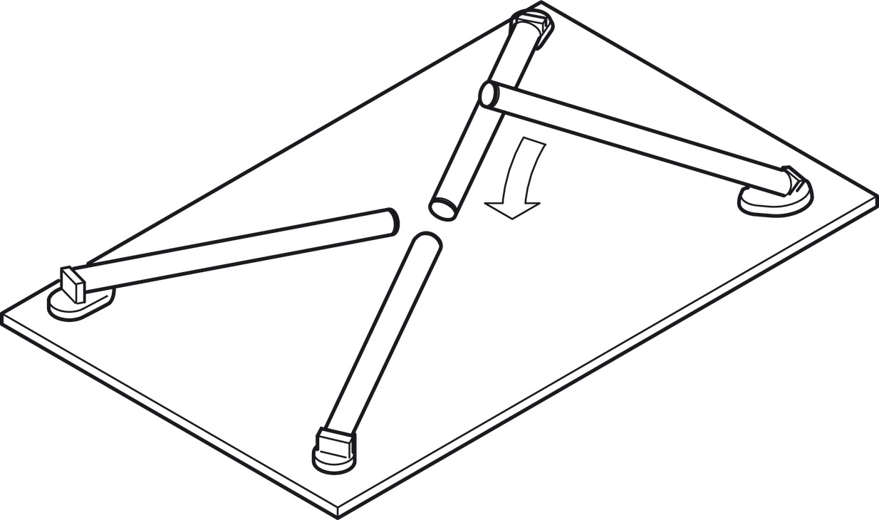 Fold Table Leg Cyl D50x705mm Steel Silver 9006 - view 4