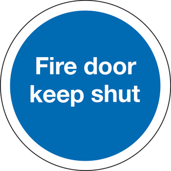 Blue Sign D76mm-Fire door keep shut