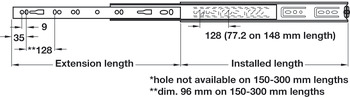 3832 FD BB Drawer Runner Full 43kg 700mm Bright Zinc Plated - view 5