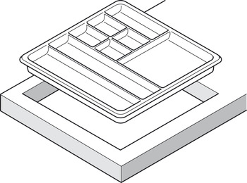Pen Tray w 11 Comp 332x277x18.5mm Plastic Antique - view 2