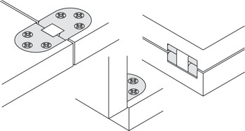 Self Supp.Fold Table Hinge Rectangle Brs PNP - view 5