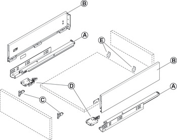 MX Slim A30 Drawer Set PTO 128/270mm Wht - view 2