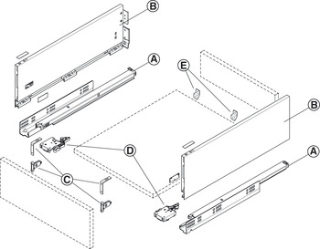 MX Slim A30 Drawer Set PTO 175/270mm Wht - view 2