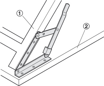 Folding Bracket 25x25x3mm Steel Black - view 2
