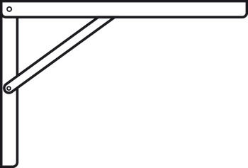 Hinged Bracket Adj 300mm 60kg/Pr Steel Wht - view 3