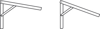 Hinged Bracket Adj 300mm 60kg/Pr Steel Wht - view 4