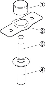 Door Stop Magnetic Concealed Steel/Plastic Trans - view 5