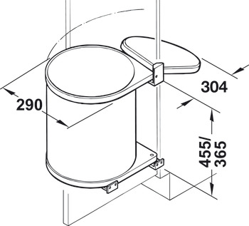 Hailo Mono SO 400 Bin Hinged 15L Stainless Steel - view 2