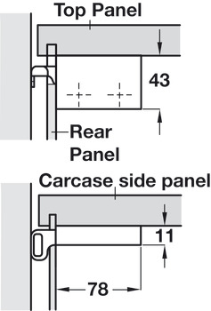Scarpi-4 Cabinet Hanger LH Screw Fix SZP - view 2