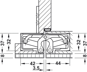 Tectus TE640 3D A8 180D Hinge PN - view 3