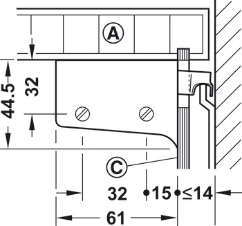 Cabinet Hanger 2-Way SF UH 150kg Plastic Wht - view 2