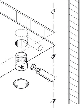 Minifix 15 Housing 12mm w Rim NP - view 4