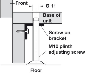 Screw On Bracket M10 L Shape Galvanised Steel - view 3