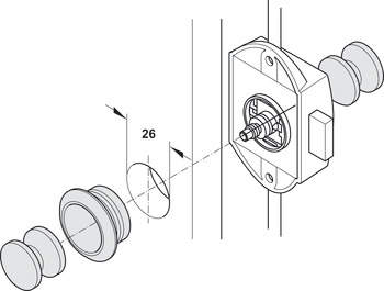 Push-Lock Knob D23x19mm Plastic MNP - view 5