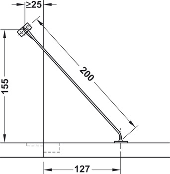 Flexible Flap Stay 200mm UH Plastic White - view 5
