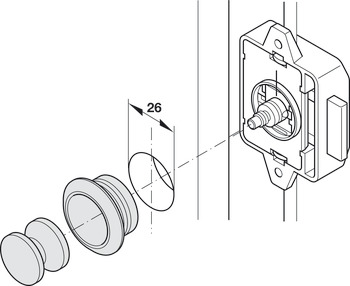 Push-Lock Knob D23x19mm Plastic MNP - view 3