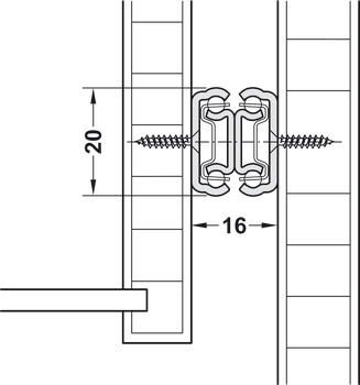 2431 BB Side Drawer Runner Sgl 18kg 400mm Bright Zinc Plated - view 5