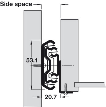 5321-60 BB Drawer Runner Full 115kg 400mm Bright Zinc Plated - view 3