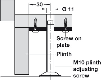 Screw-On Plate M8 60x17mm Galvanised Steel - view 5
