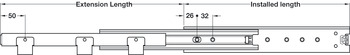 3301-60 BB Drawer Runner Full 60kg 300mm Bright Zinc Plated - view 4
