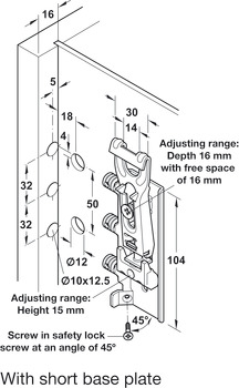 Conc Cabinet Hanger 130kg Phillips/SF LH Short - view 3