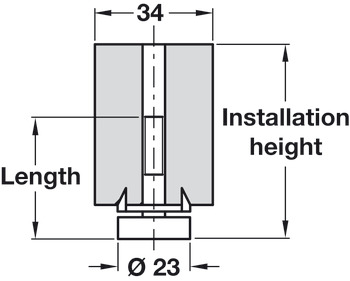 Plinth Adj Fit Screw 75mm 80x34x34mm - view 3