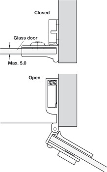 170D Glass Door Middle Hinge PCP - view 4