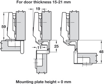 Nexis 270D Hinge ExAxle 30 Sld 15-21mm - view 2